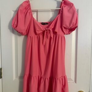 SHEIN Pink Bow Detail Dress